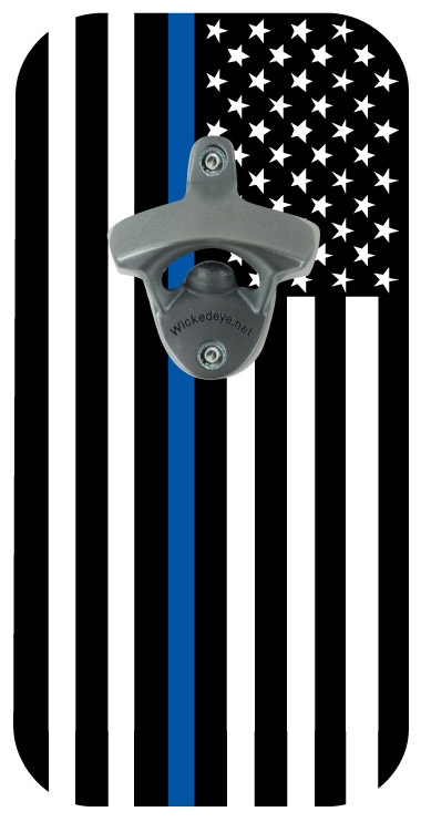 Thin Blue Line Flag Bottle Opener  Bottle, Bottle Opener, Beer, Soda, Magenetic Bottle Opener, Popncaps, Wicked Eye, Beer Pong, Beer Bong, American Made
